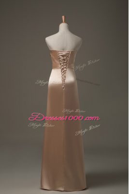 Suitable Sleeveless Lace Up Floor Length Appliques Prom Party Dress