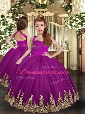 Glorious Halter Top Sleeveless Lace Up Quinceanera Gowns Fuchsia Tulle