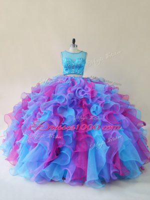 New Arrival Multi-color Sleeveless Beading and Ruffles Floor Length Quinceanera Dresses