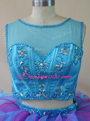 New Arrival Multi-color Sleeveless Beading and Ruffles Floor Length Quinceanera Dresses