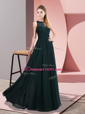 Sleeveless Zipper Floor Length Lace Prom Dresses