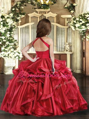 Trendy Sleeveless Ruffles Lace Up Girls Pageant Dresses