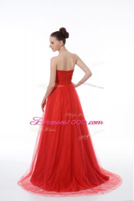 Discount Red Sweetheart Neckline Beading Glitz Pageant Dress Sleeveless Zipper