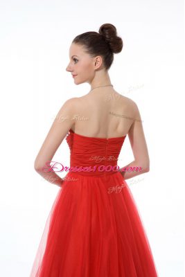 Discount Red Sweetheart Neckline Beading Glitz Pageant Dress Sleeveless Zipper