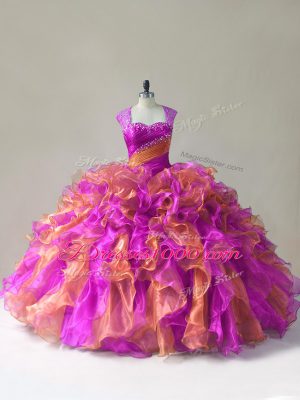 Popular Zipper Quinceanera Dresses Multi-color for Sweet 16 and Quinceanera with Beading and Ruffles