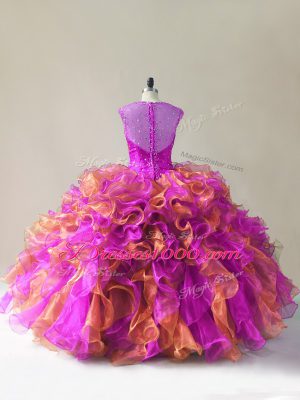 Popular Zipper Quinceanera Dresses Multi-color for Sweet 16 and Quinceanera with Beading and Ruffles