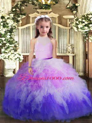 Multi-color Sleeveless Tulle Backless Little Girls Pageant Dress Wholesale for Party and Sweet 16 and Wedding Party