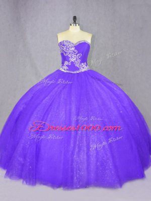 Edgy Purple Sleeveless Beading Floor Length Sweet 16 Dress