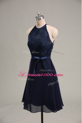 Chiffon Sleeveless Mini Length Homecoming Dress and Lace and Appliques