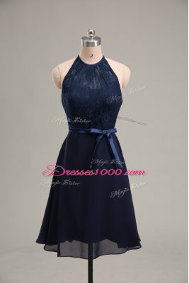 Chiffon Sleeveless Mini Length Homecoming Dress and Lace and Appliques