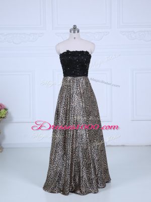 Exceptional Multi-color Zipper Prom Gown Lace Long Sleeves Floor Length