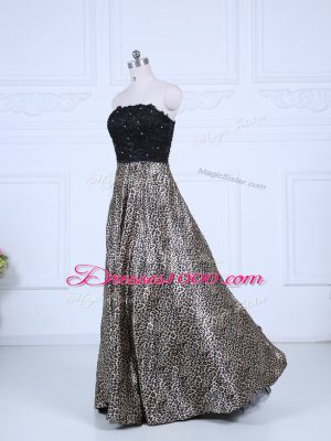 Exceptional Multi-color Zipper Prom Gown Lace Long Sleeves Floor Length