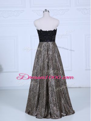 Exceptional Multi-color Zipper Prom Gown Lace Long Sleeves Floor Length