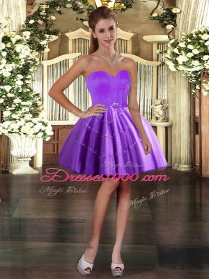 Wonderful Mini Length Lace Up Homecoming Dress Online Purple for Prom and Party with Appliques