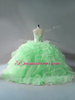 Sleeveless Lace Up Beading and Ruffles Vestidos de Quinceanera