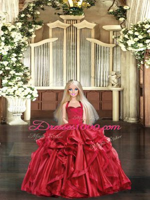 Sumptuous Straps Sleeveless Organza Quinceanera Dresses Ruffles Lace Up