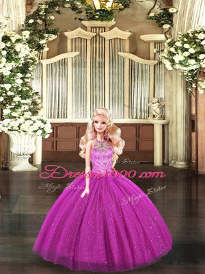 Pretty Sleeveless Lace Up Floor Length Beading Quinceanera Dress
