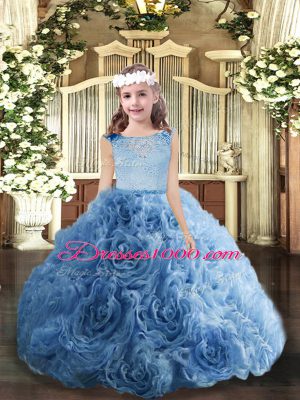 Floor Length Ball Gowns Sleeveless Blue Party Dress Wholesale Zipper