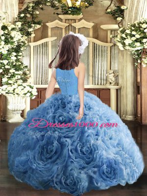 Floor Length Ball Gowns Sleeveless Blue Party Dress Wholesale Zipper