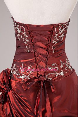 Best Selling Burgundy Sleeveless Organza and Taffeta Lace Up Sweet 16 Dress for Sweet 16 and Quinceanera