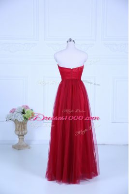 Fashion Floor Length Wine Red Quinceanera Court Dresses Sweetheart Sleeveless Zipper