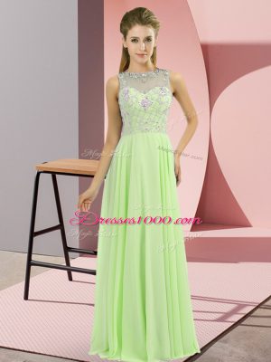Custom Made Beading Prom Dress Zipper Sleeveless Floor Length
