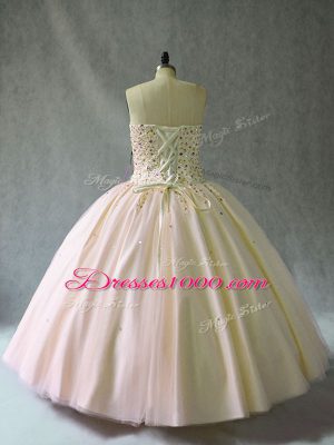Pink Sweetheart Neckline Beading Sweet 16 Quinceanera Dress Sleeveless Lace Up