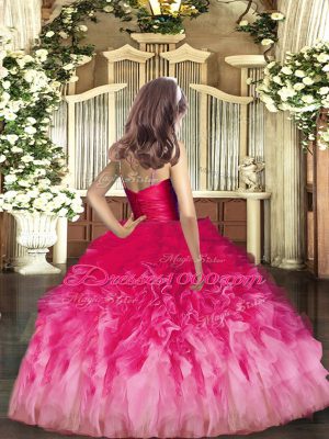 Eye-catching Ruffles Little Girl Pageant Dress Multi-color Zipper Sleeveless Floor Length