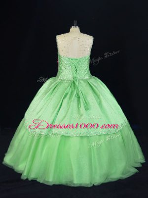 Best Selling Lace Up Scoop Beading Sweet 16 Quinceanera Dress Tulle Sleeveless