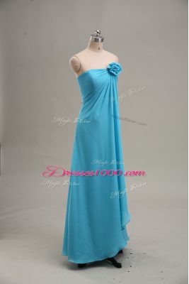 Great Empire Teal Strapless Chiffon Sleeveless Floor Length Zipper