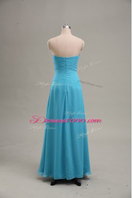 Great Empire Teal Strapless Chiffon Sleeveless Floor Length Zipper