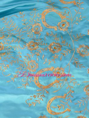 Flare Aqua Blue Sleeveless Satin Lace Up Sweet 16 Quinceanera Dress for Sweet 16 and Quinceanera