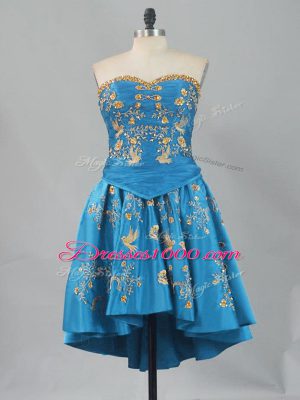 Sleeveless Embroidery Lace Up Homecoming Dress