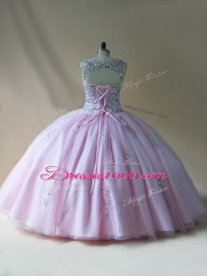 Vintage Sleeveless Beading Lace Up Sweet 16 Quinceanera Dress