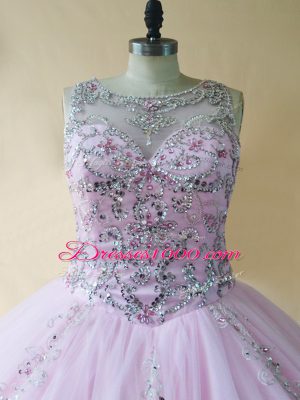 Vintage Sleeveless Beading Lace Up Sweet 16 Quinceanera Dress