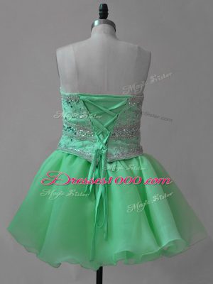 Suitable Sleeveless Mini Length Celebrity Prom Dress and Beading