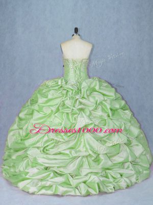 Ball Gowns Beading and Appliques and Pick Ups Sweet 16 Dresses Lace Up Organza and Taffeta Sleeveless