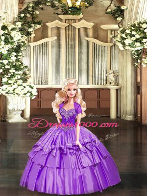 Captivating Floor Length Lavender Sweet 16 Dress Sweetheart Sleeveless Lace Up