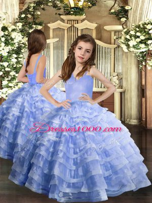 Sleeveless Lace Up Floor Length Ruffled Layers Sweet 16 Dresses