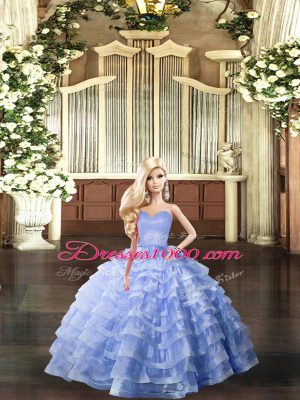 Sleeveless Lace Up Floor Length Ruffled Layers Sweet 16 Dresses