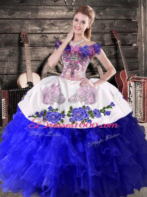 Gorgeous Floor Length Ball Gowns Sleeveless Royal Blue Sweet 16 Dress Lace Up