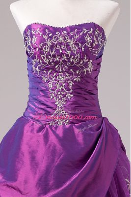 Gorgeous Purple Sleeveless Organza Zipper 15th Birthday Dress for Sweet 16 and Quinceanera