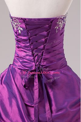 Gorgeous Purple Sleeveless Organza Zipper 15th Birthday Dress for Sweet 16 and Quinceanera