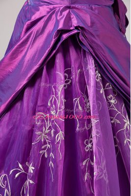 Gorgeous Purple Sleeveless Organza Zipper 15th Birthday Dress for Sweet 16 and Quinceanera