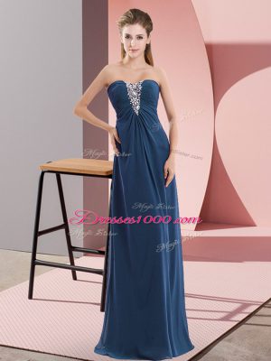 Customized Sleeveless Zipper Floor Length Beading Evening Dresses