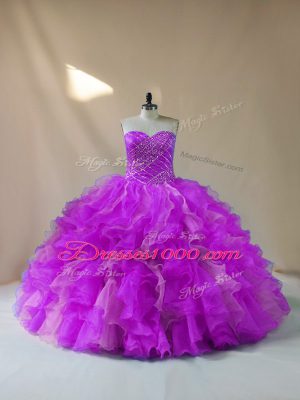 Discount Multi-color Lace Up Sweetheart Sleeveless Quinceanera Dresses Beading and Ruffles