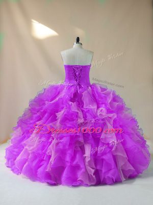 Discount Multi-color Lace Up Sweetheart Sleeveless Quinceanera Dresses Beading and Ruffles