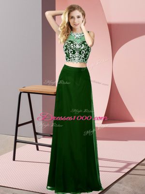 Hot Sale Chiffon Sleeveless Floor Length Prom Gown and Beading