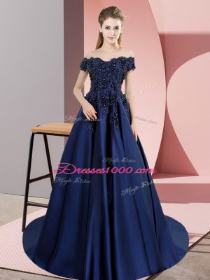 A-line Sleeveless Navy Blue Sweet 16 Quinceanera Dress Lace Up
