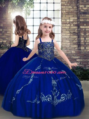 Royal Blue Sweetheart Lace Up Beading and Embroidery Sweet 16 Dress Sleeveless